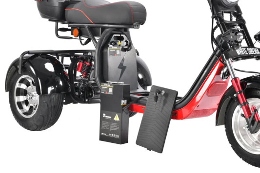Электроскутер WHITE SIBERIA PRO TRIKE+ 3000W, черный